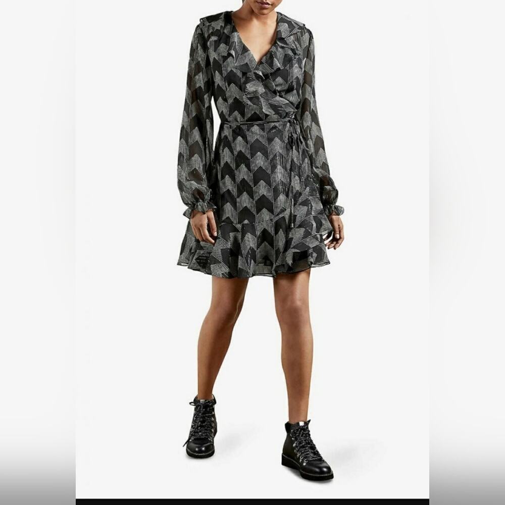 Ted Baker Talini Ruffled Wrap dress Ted Size 0 US Size 2 (XS)